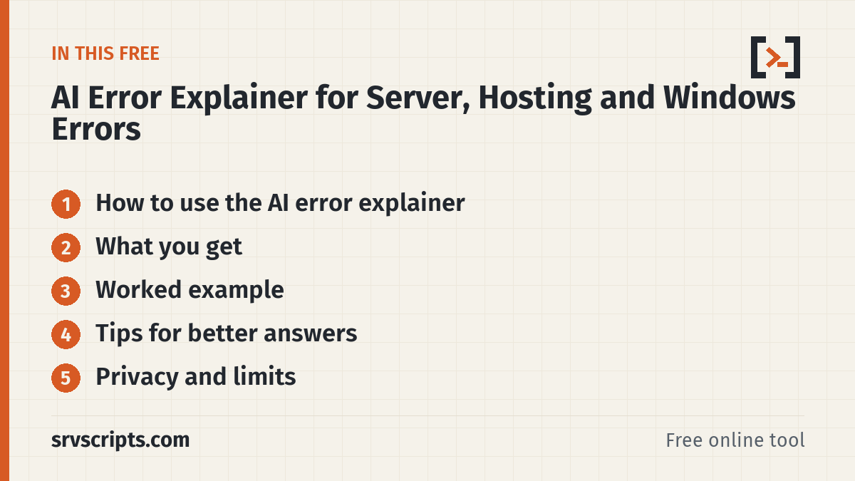 AI error explainer – overview of what it covers
