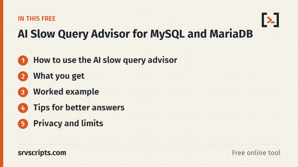 AI slow query advisor – overview of what it covers