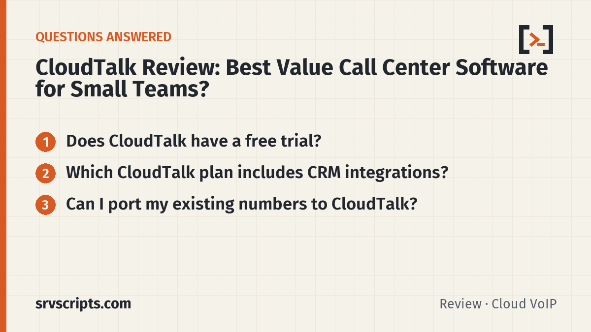 CloudTalk Review questions answered: Does CloudTalk have a free trial? Which CloudTalk plan includes CRM integrations?