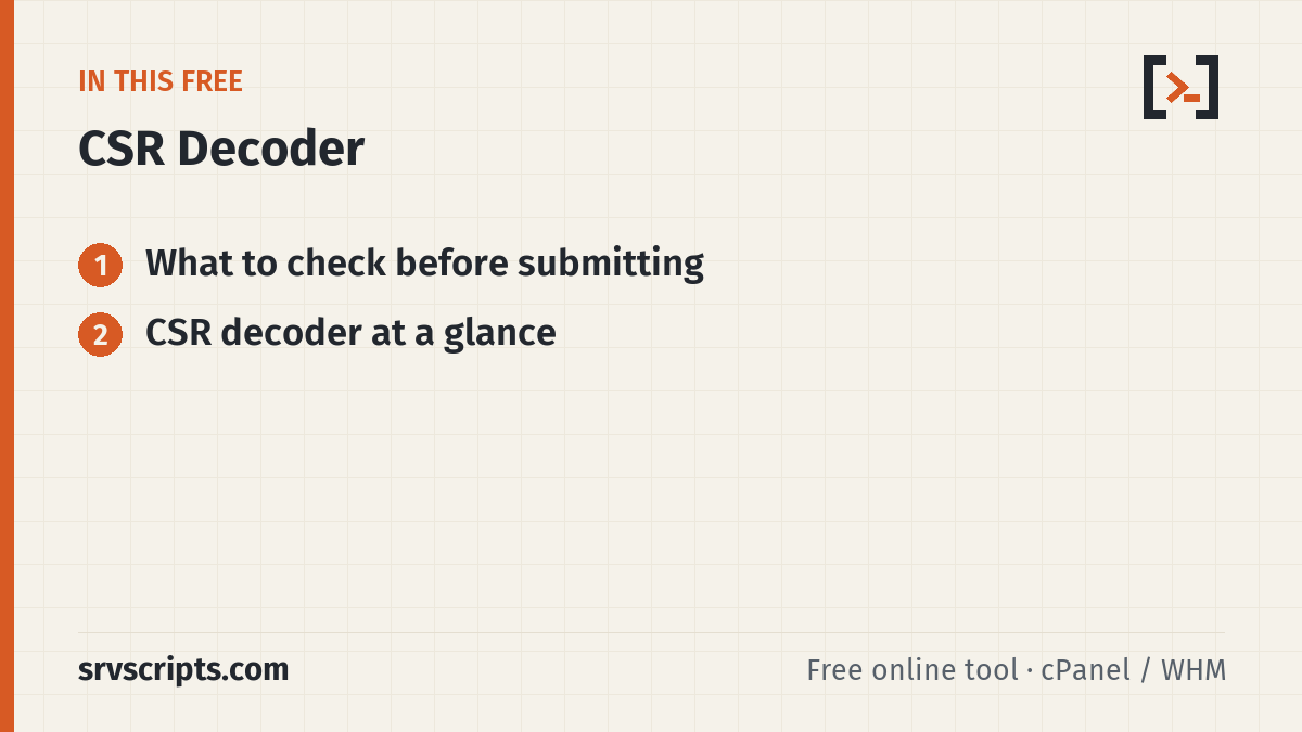 CSR decoder – overview of the steps