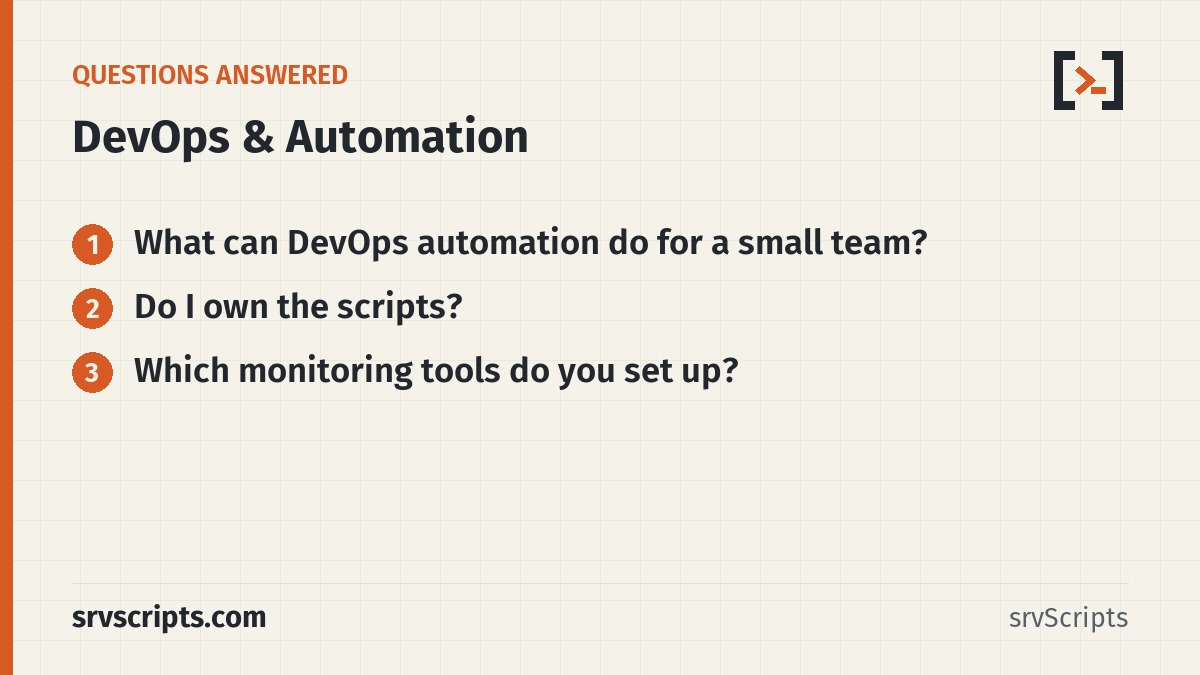 DevOps & Automation questions answered: What can DevOps automation do for a small team? Do I own the scripts?