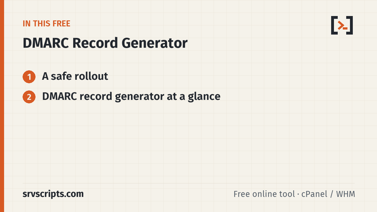 DMARC record generator – overview of the steps
