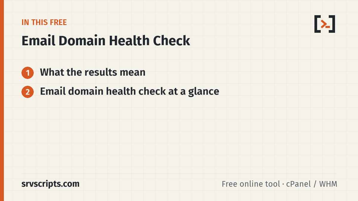 Email domain health check – overview of the steps