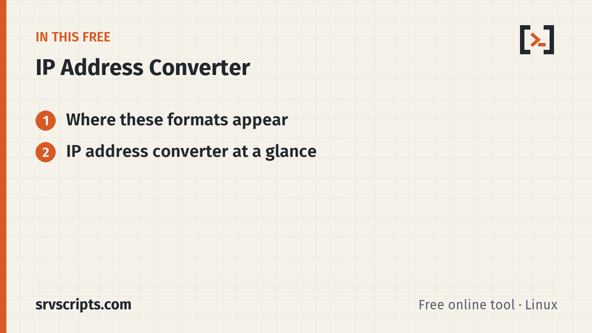 IP address converter – overview of the steps