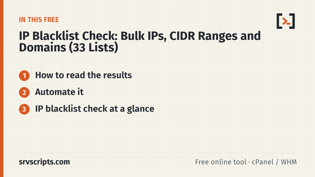 IP Blacklist Check sections: How to read the results and Automate it