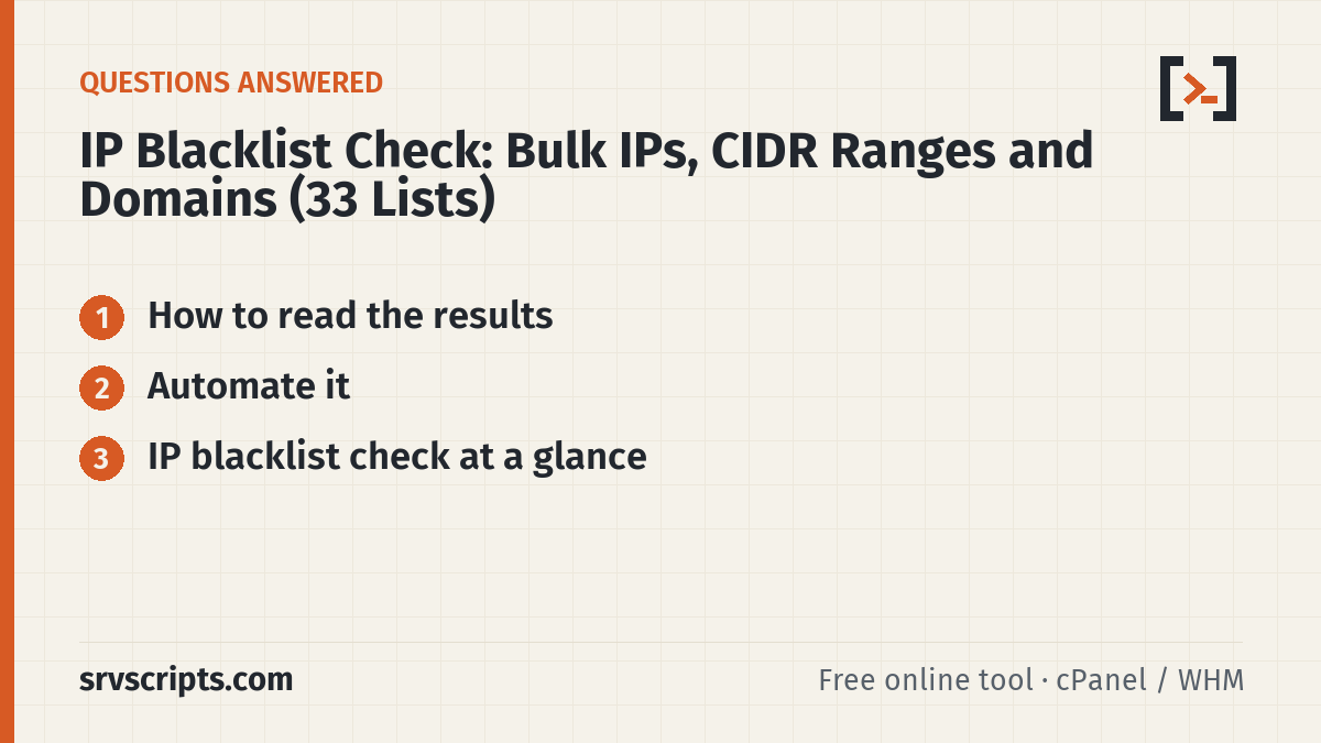 IP Blacklist Check sections: How to read the results and Automate it