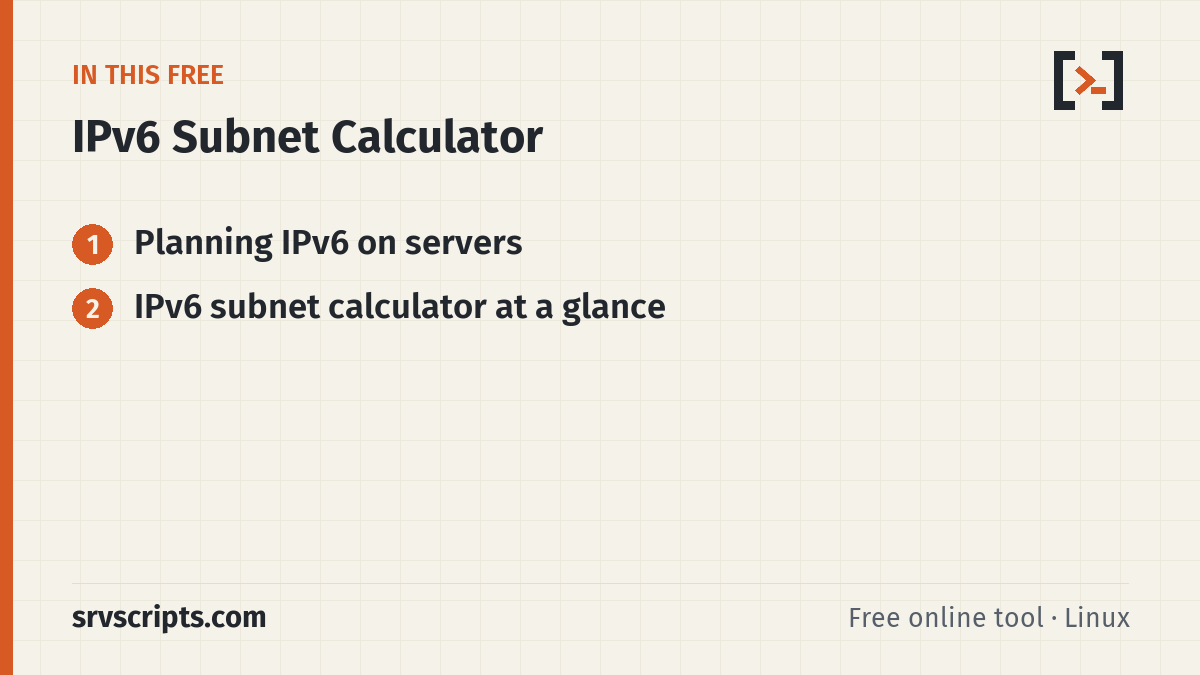 IPv6 subnet calculator – overview of the steps