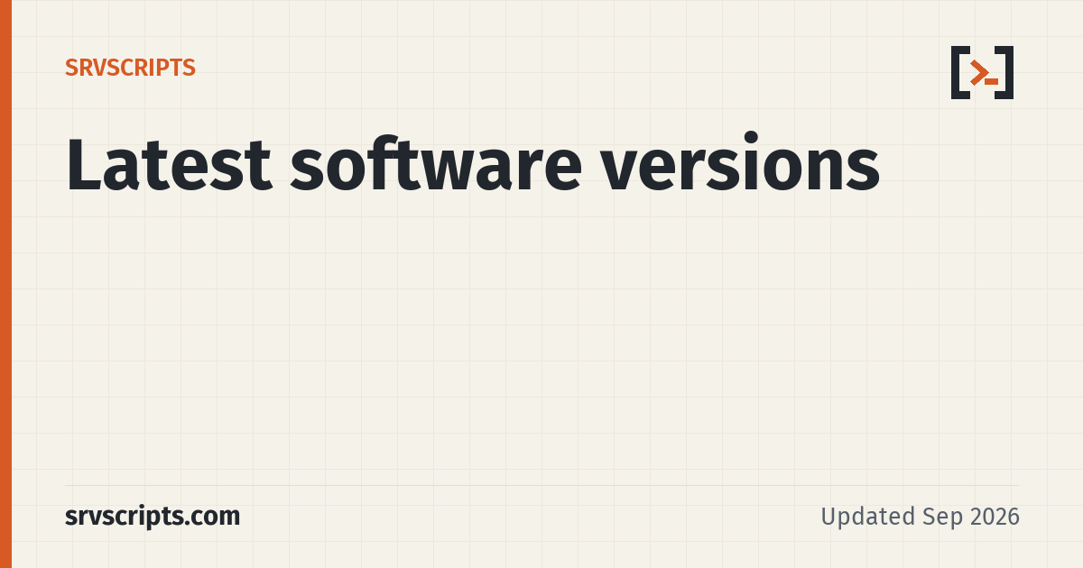Latest software versions