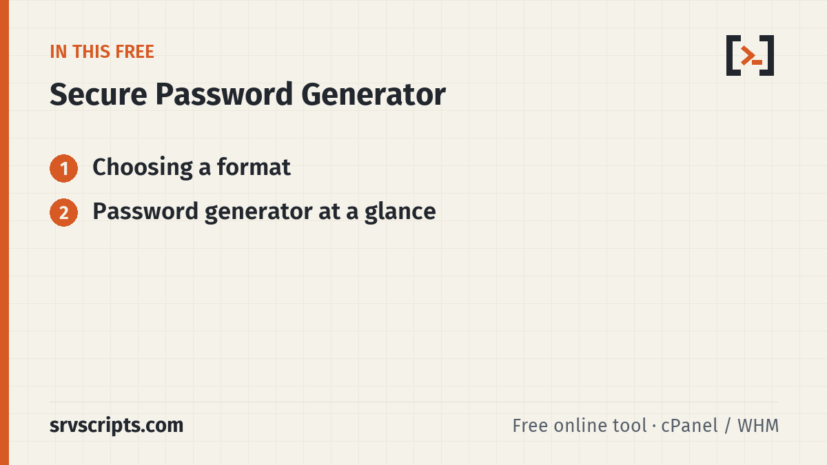 Password generator – overview of the steps