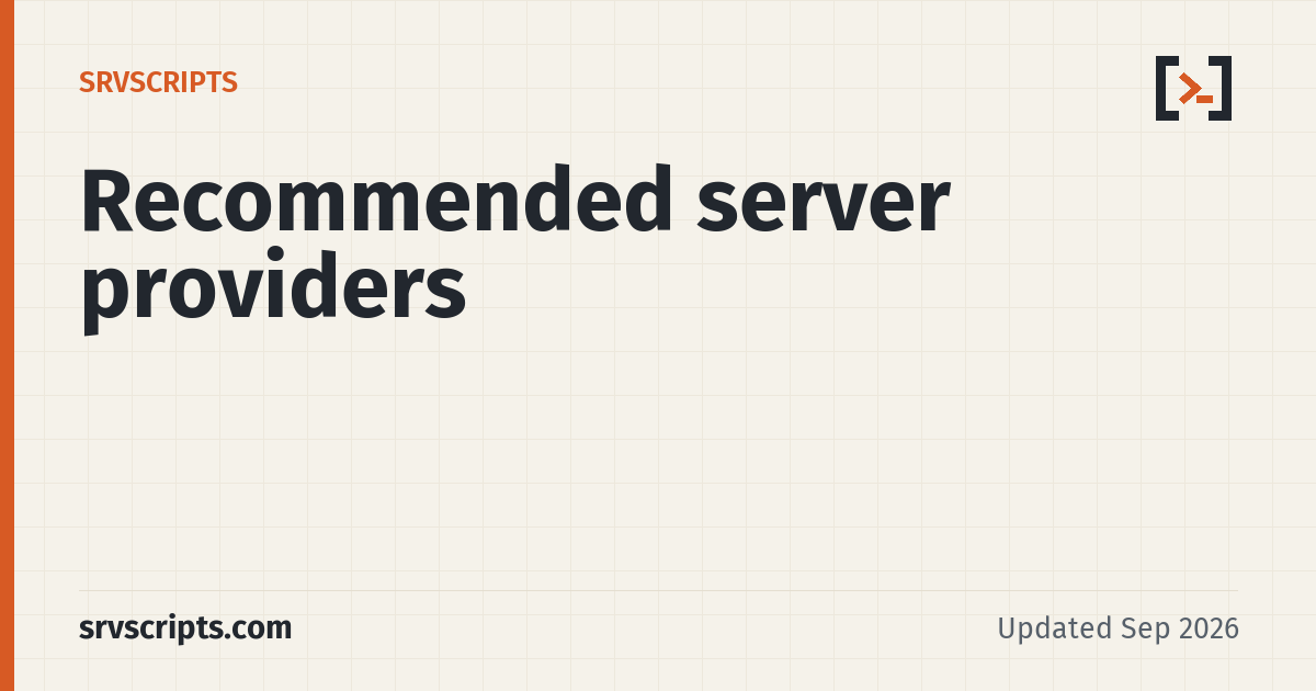 Recommended server providers
