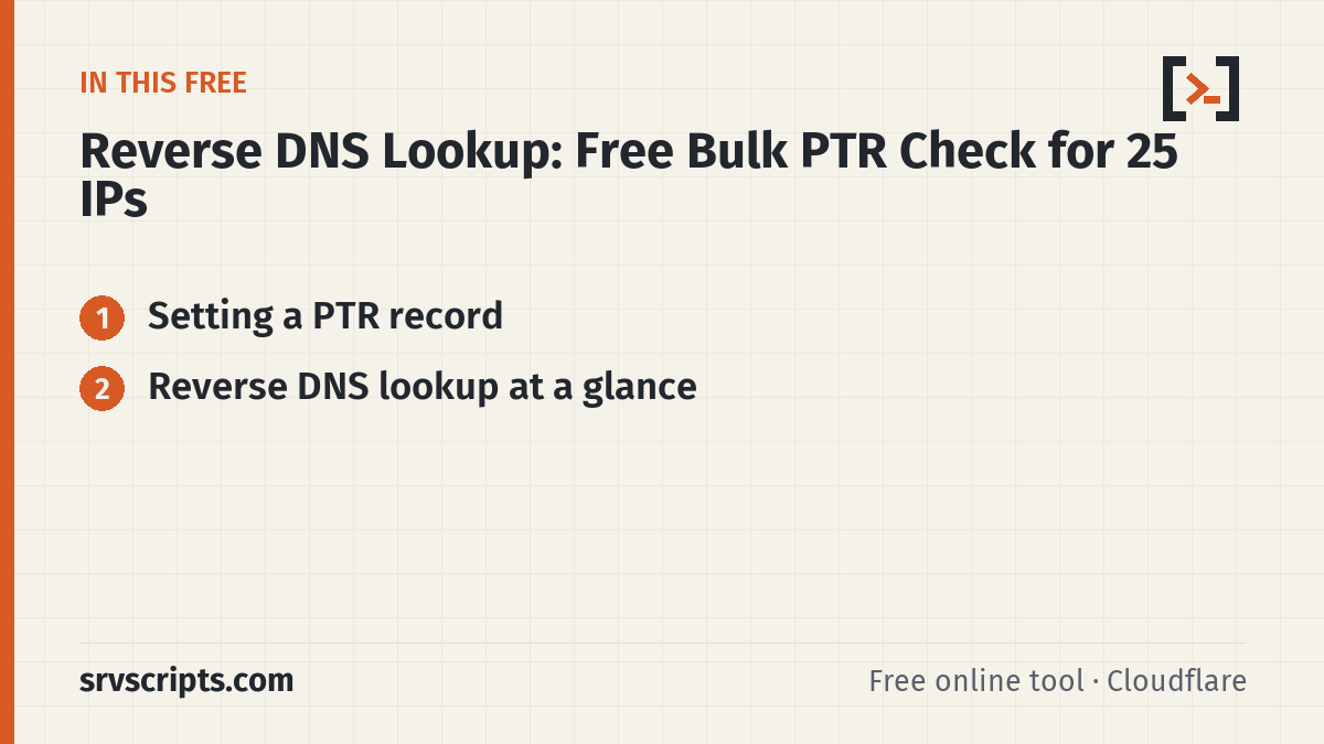Reverse DNS lookup – overview of the steps