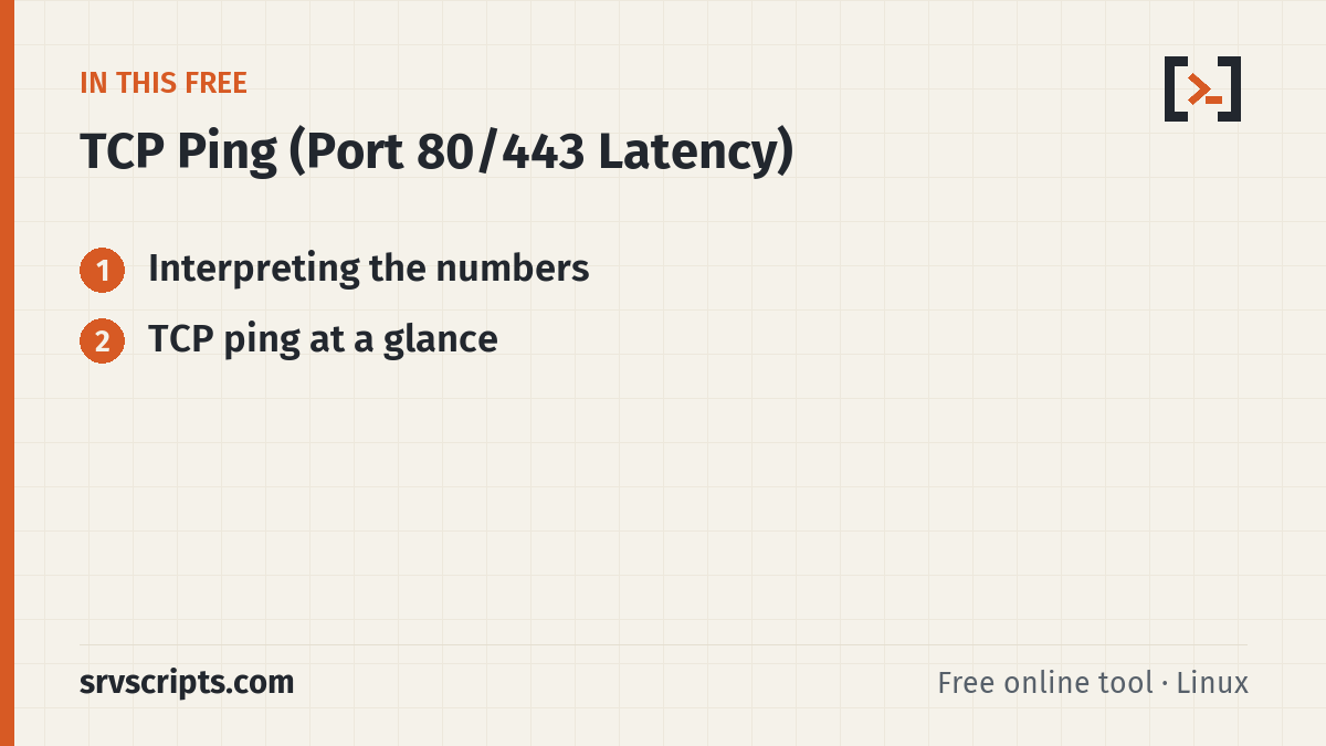 TCP ping – overview of the steps