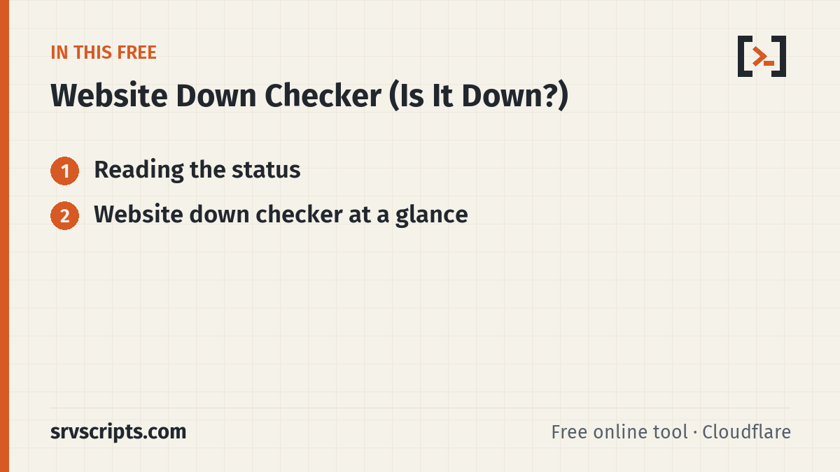 Website down checker – overview of the steps