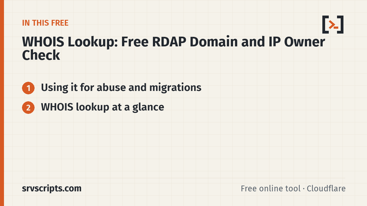 WHOIS lookup – overview of the steps