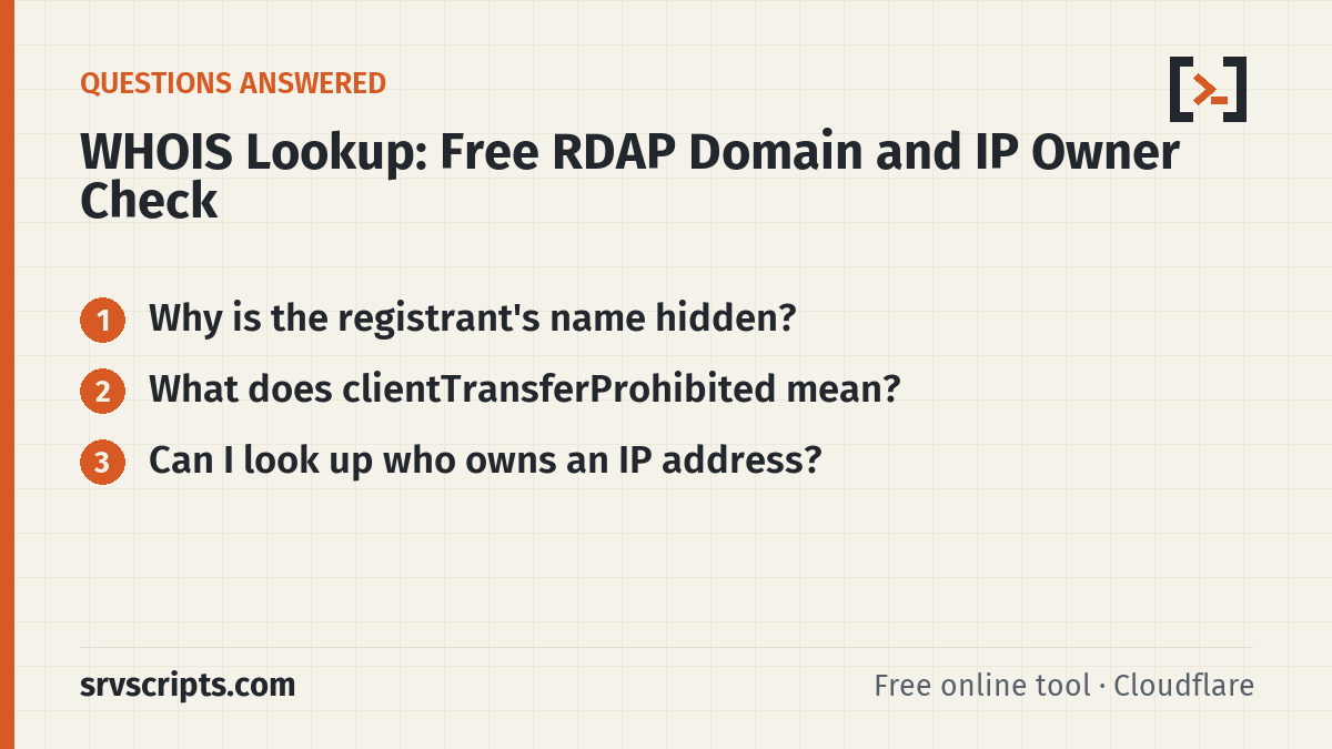 WHOIS Lookup questions answered: Why is the registrant's name hidden? What does clientTransferProhibited mean?