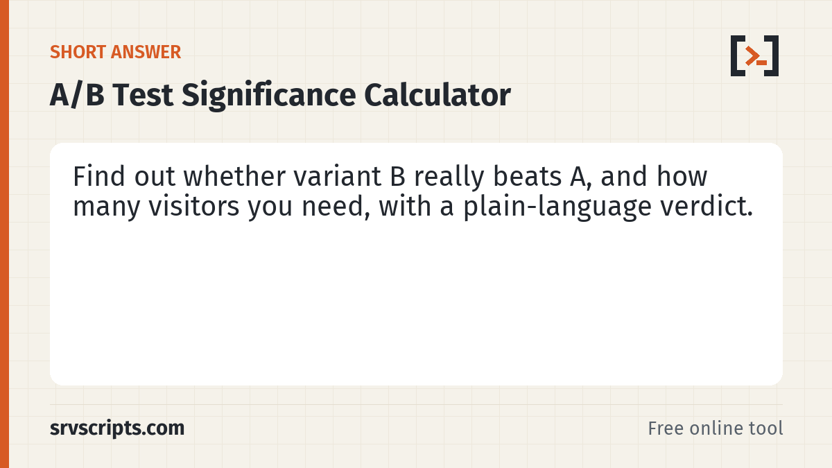 A/B Test Calculator – short answer