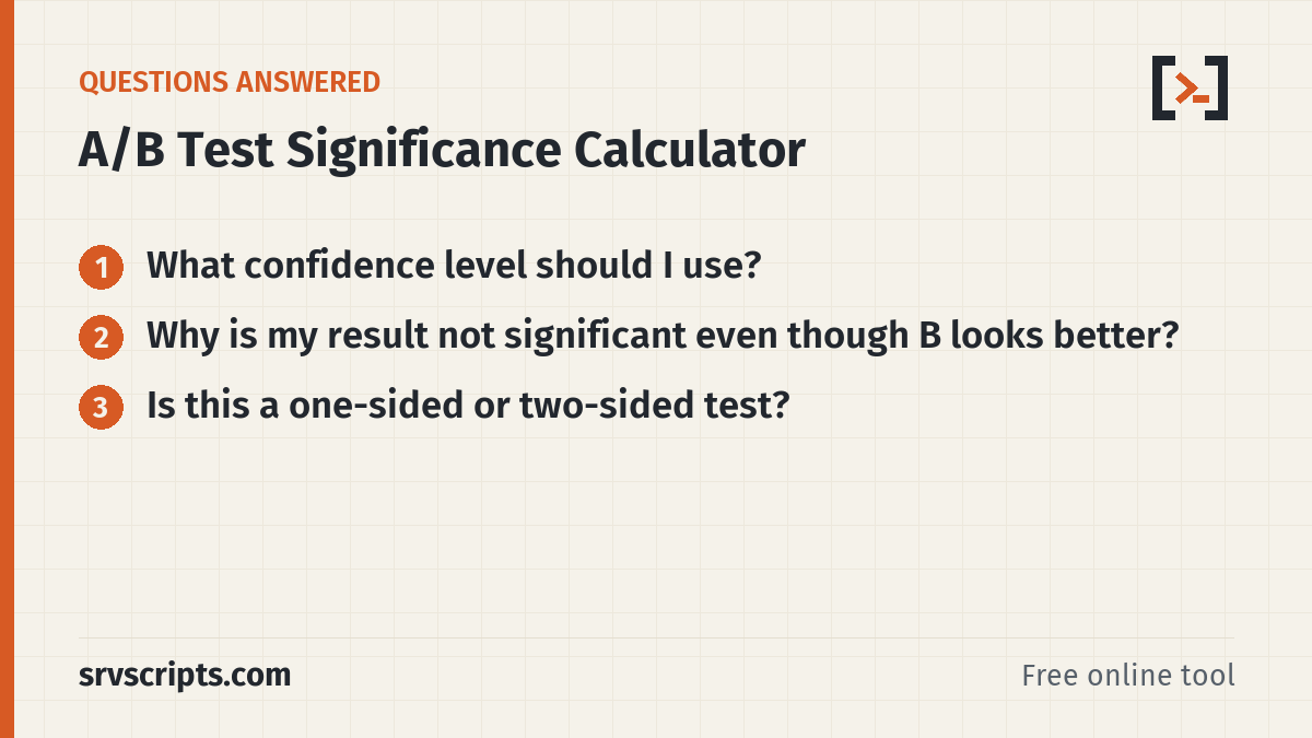 A/B Test Calculator – questions answered