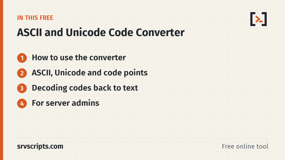 ASCII Converter – what this tool covers