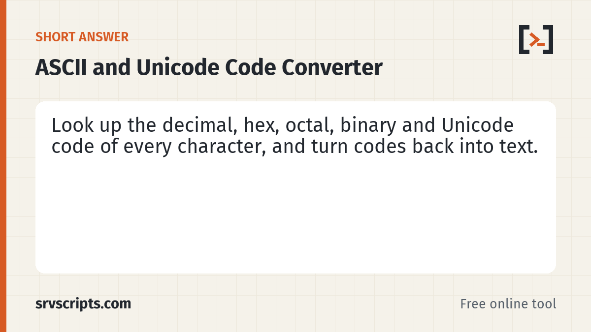 ASCII Converter – short answer