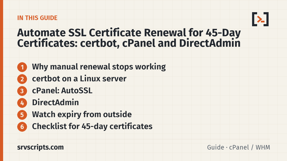 Automate SSL certificate renewal – what this guide covers