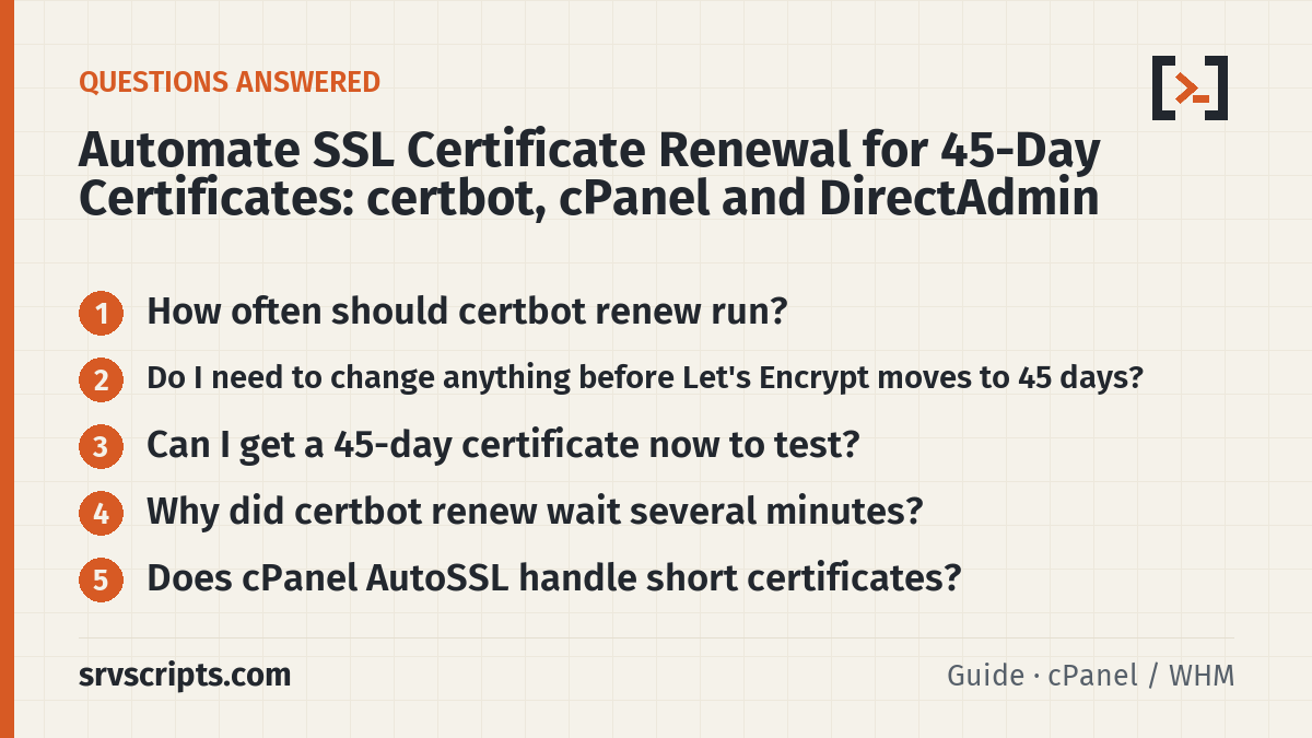 Automate SSL certificate renewal – questions answered