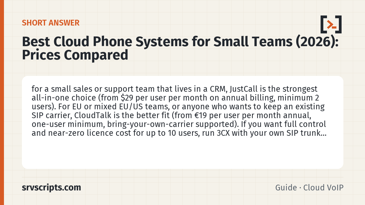 Best Cloud Phone Systems – short answer