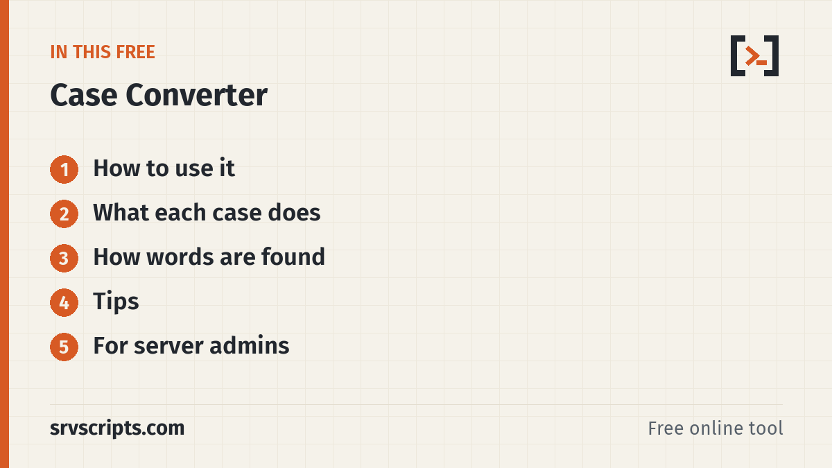 Case Converter – what this tool covers