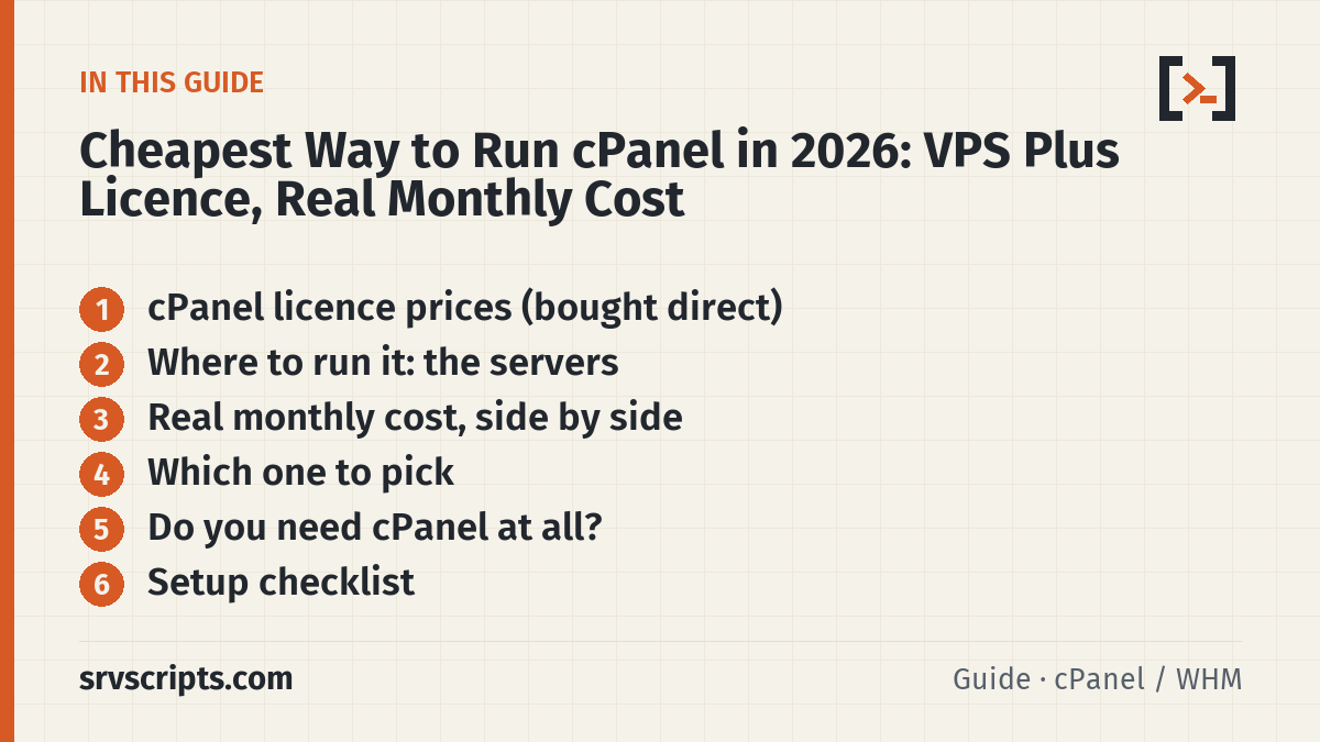 Cheap cPanel VPS – what this guide covers