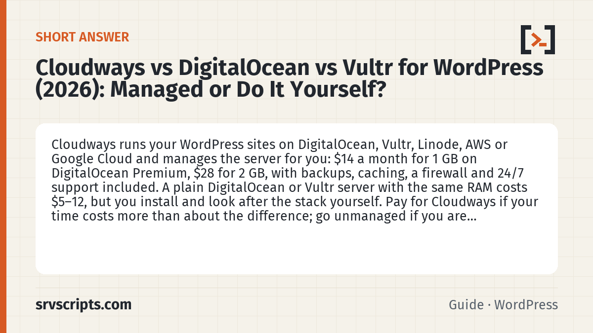 Cloudways vs DigitalOcean – short answer