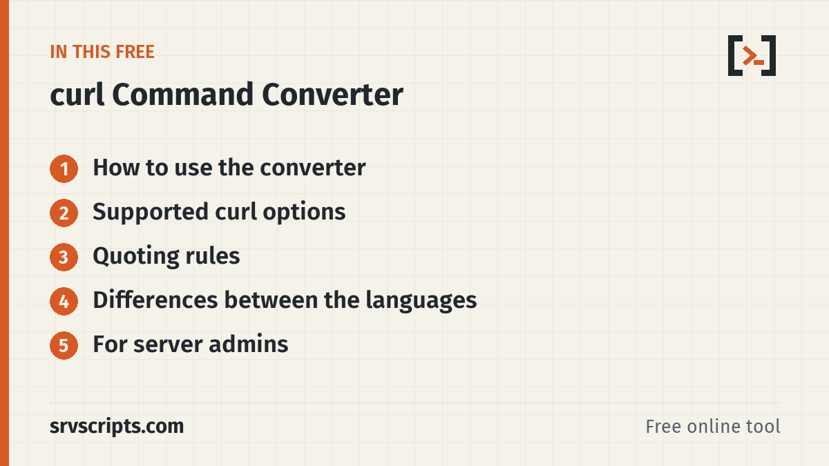 curl Converter – what this tool covers