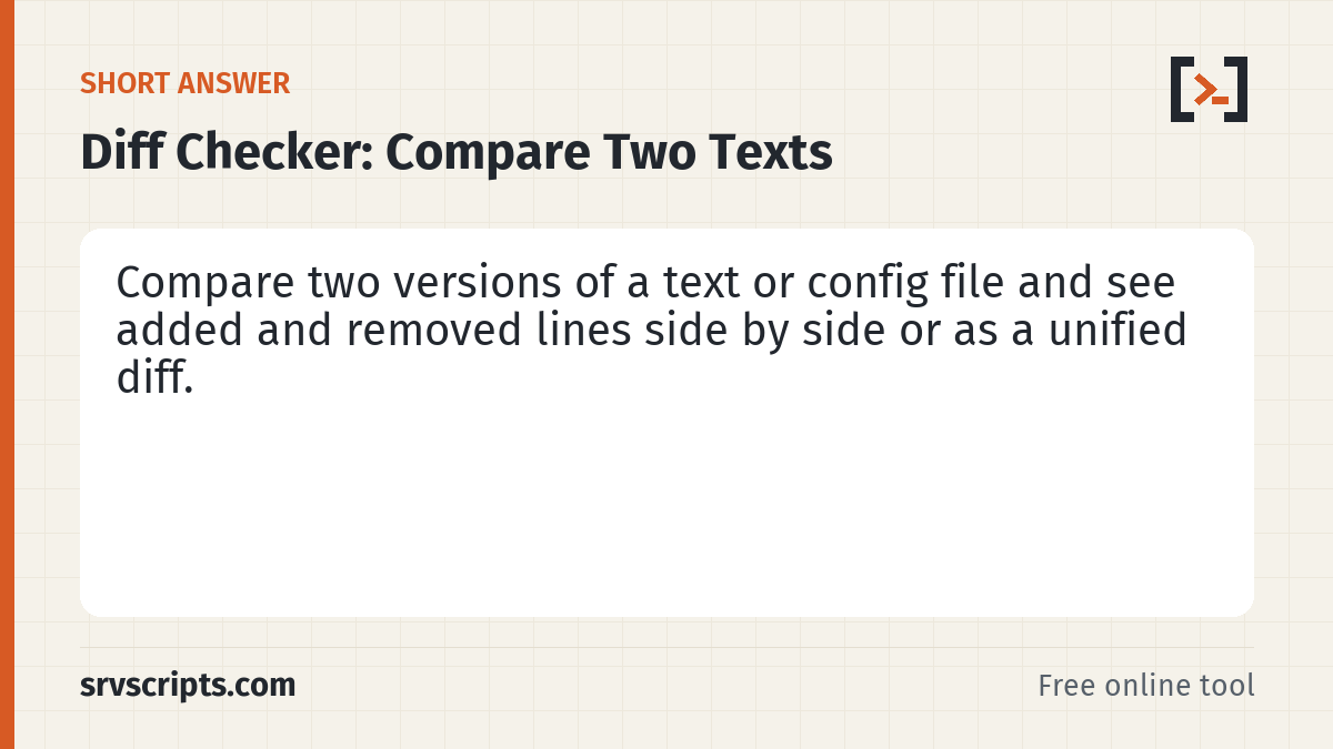 Diff Checker – short answer