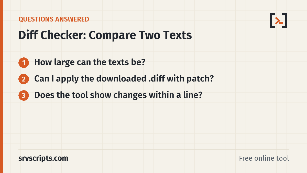 Diff Checker – questions answered
