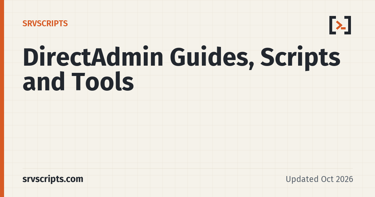 DirectAdmin Guides, Scripts and Tools