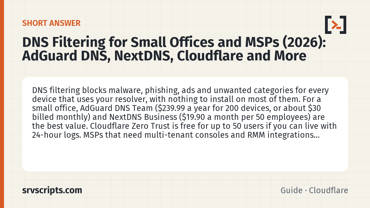 DNS Filtering – short answer