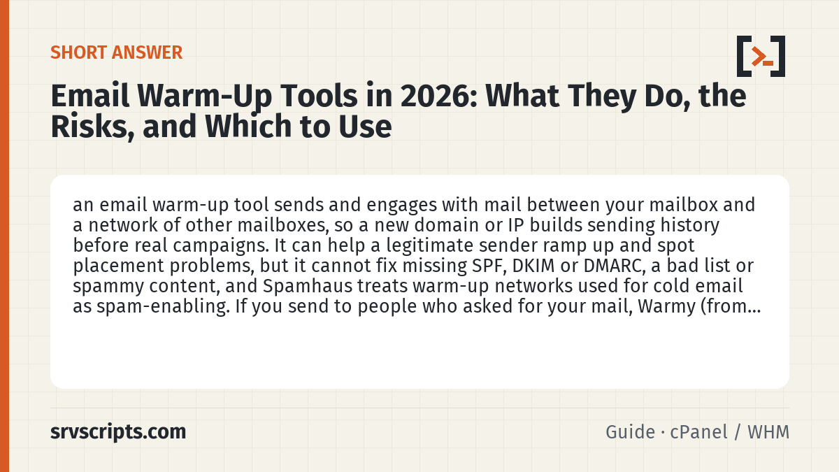 Email Warm-Up Tools – short answer