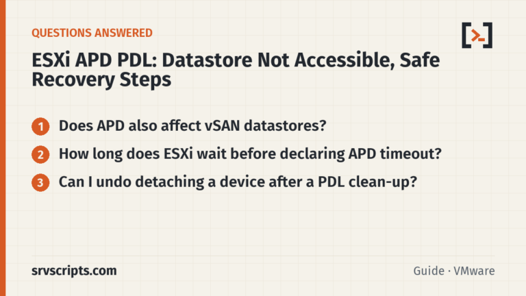 ESXi APD PDL: Datastore Not Accessible, Safe Recovery Steps