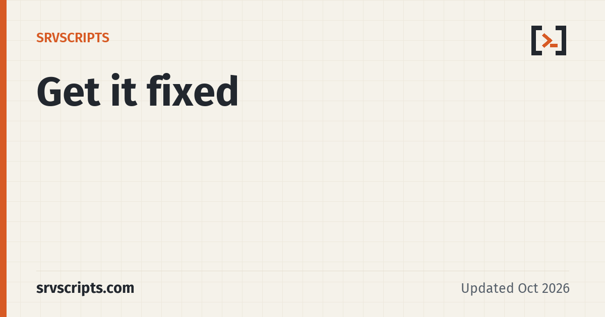 Get it fixed