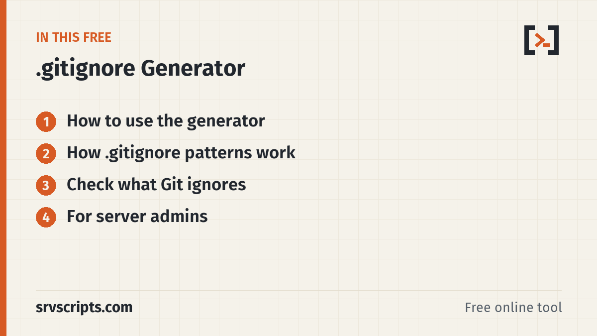 .gitignore Generator – what this tool covers