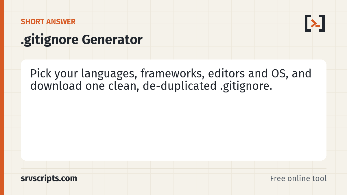.gitignore Generator – short answer