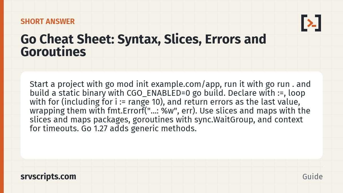 Go Cheat Sheet – short answer