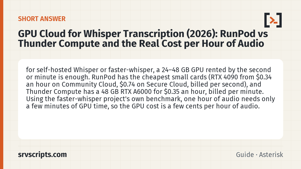 GPU Cloud – short answer