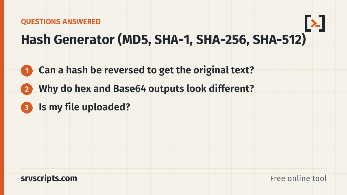 Hash Generator – questions answered