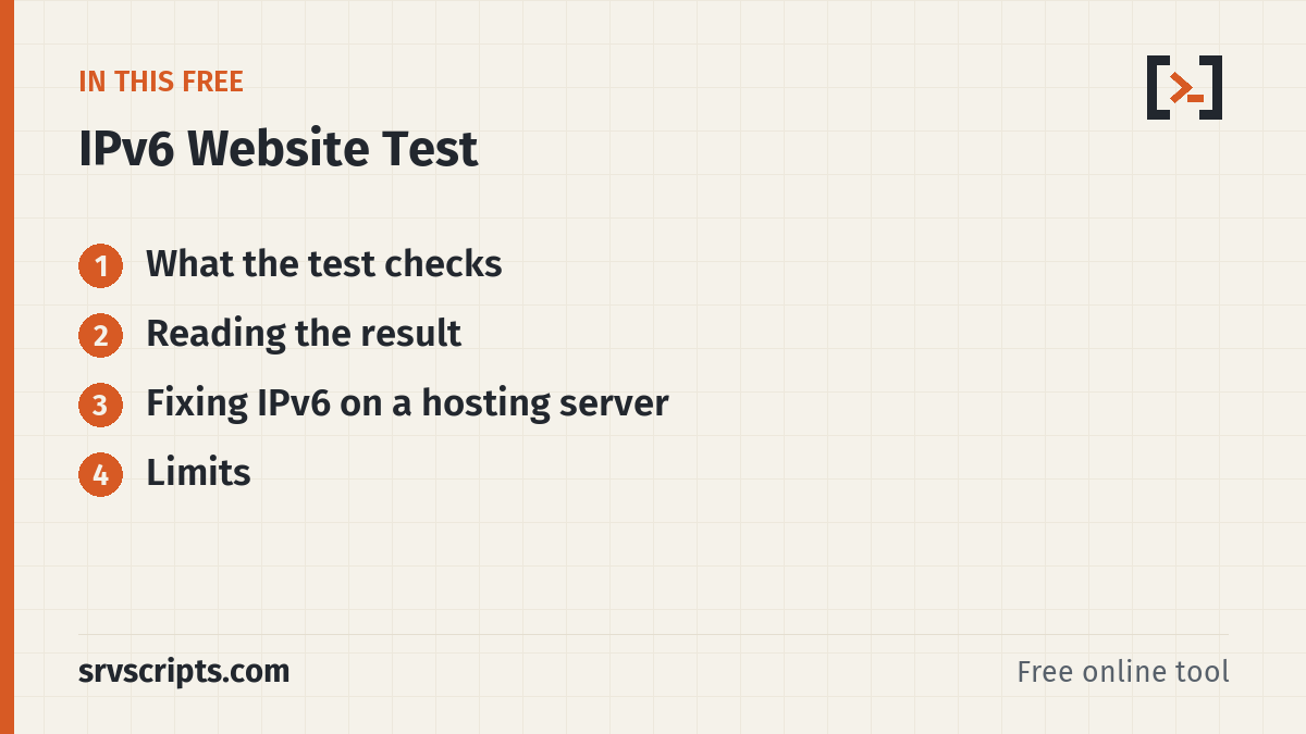 IPv6 Website Test – what this tool covers