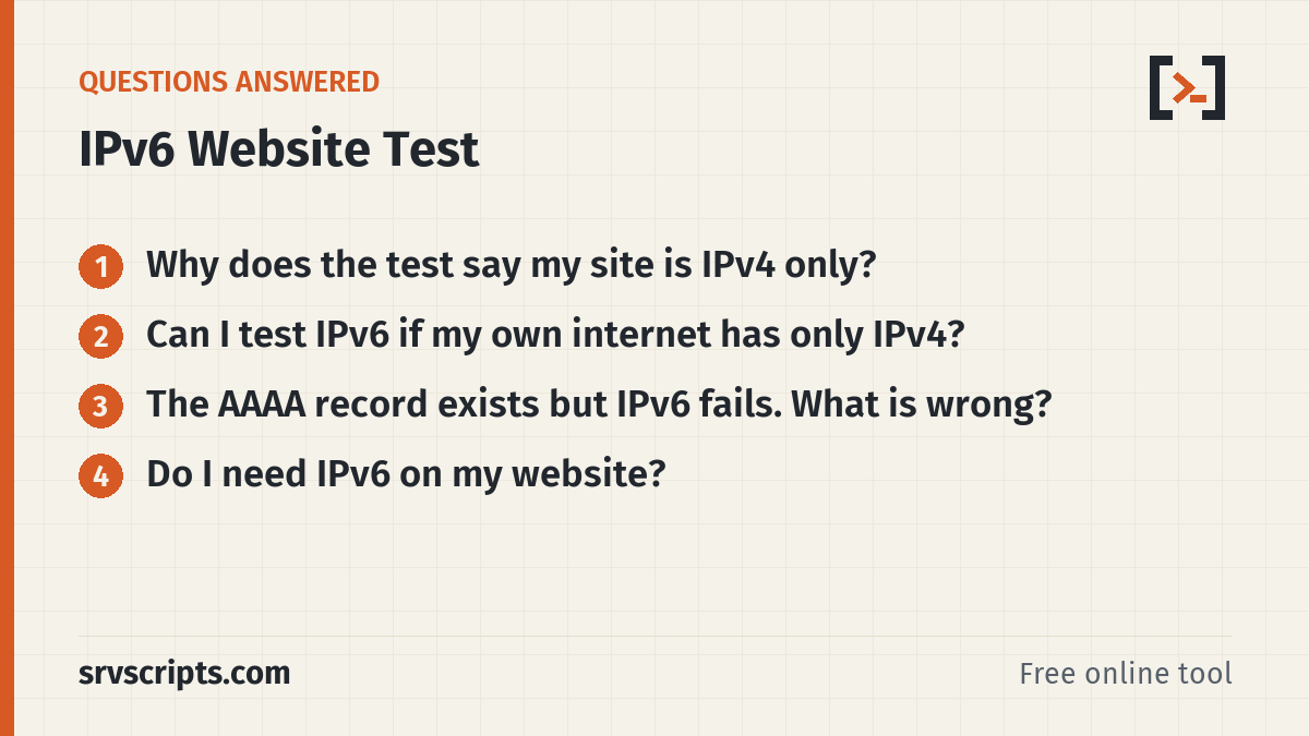 IPv6 Website Test – questions answered