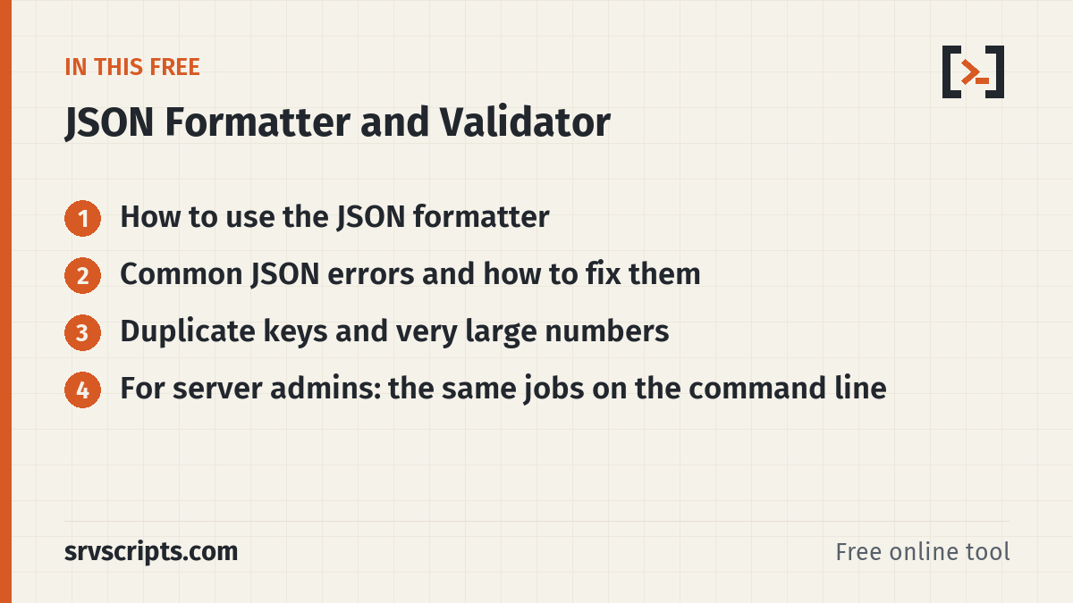 JSON Formatter – what this tool covers