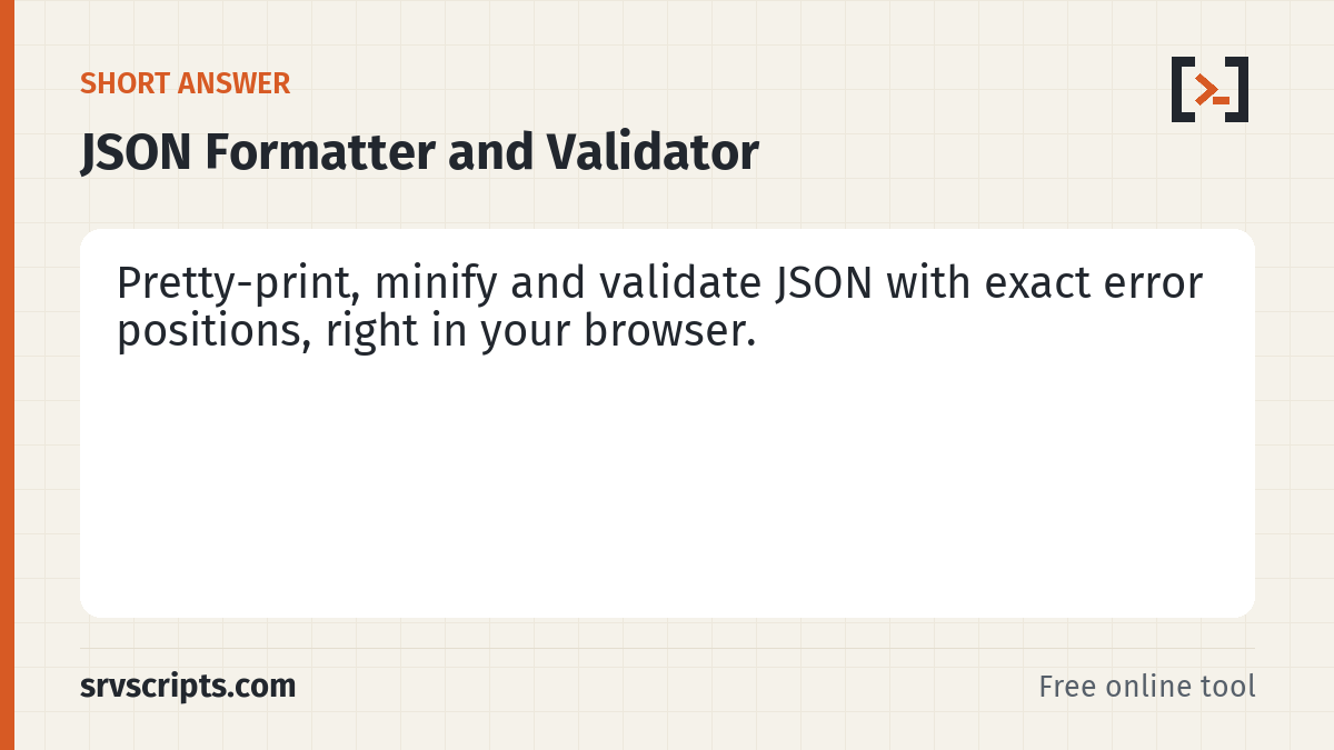 JSON Formatter – short answer