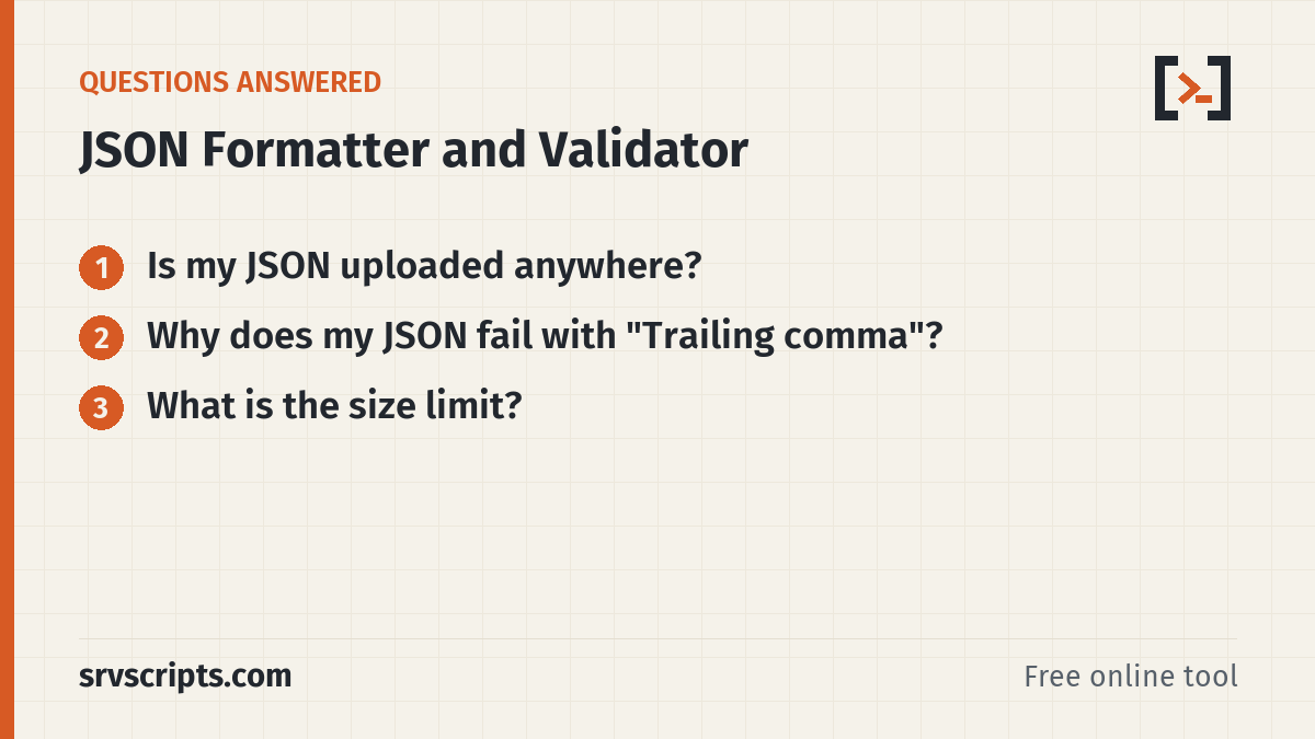 JSON Formatter – questions answered