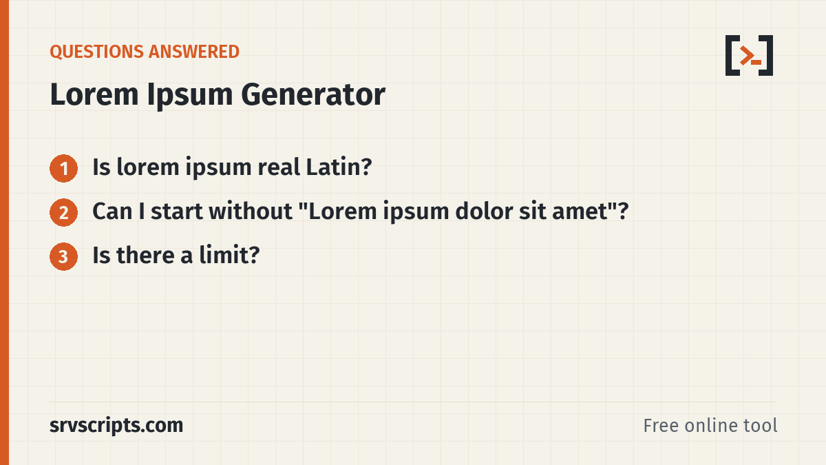 Lorem Ipsum Generator – questions answered