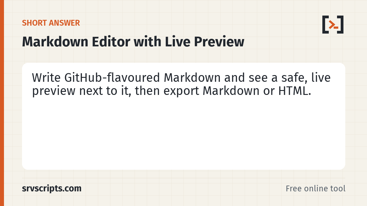 Markdown Editor – short answer