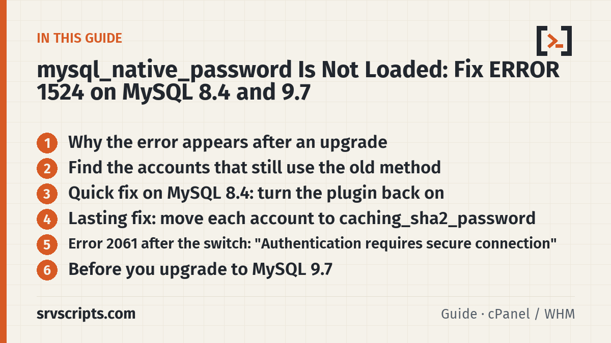 mysql_native_password is not loaded – what this guide covers